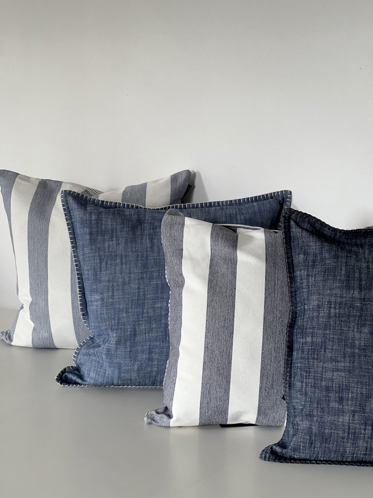 Kuddfodral Oxford Stripes Indigo Blue - 2