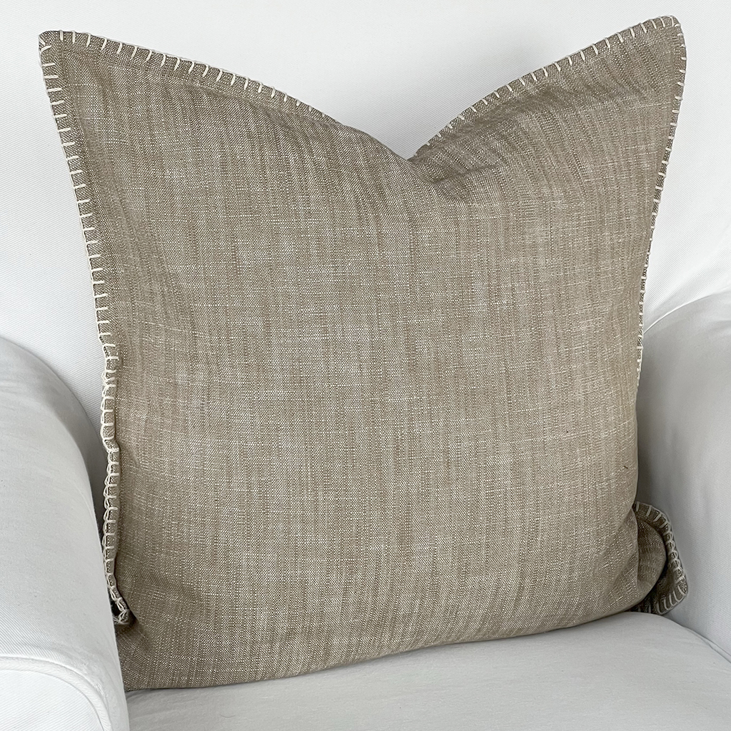 Kuddfodral Stitch Khaki Beige