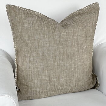 Kuddfodral Stitch Khaki Beige