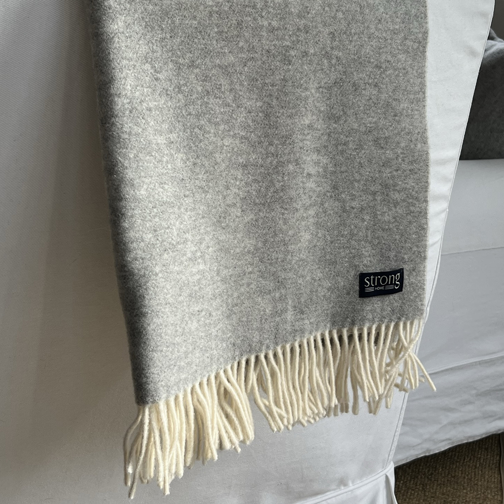 Pläd Twin Color Grey Melange (lammull) - 2