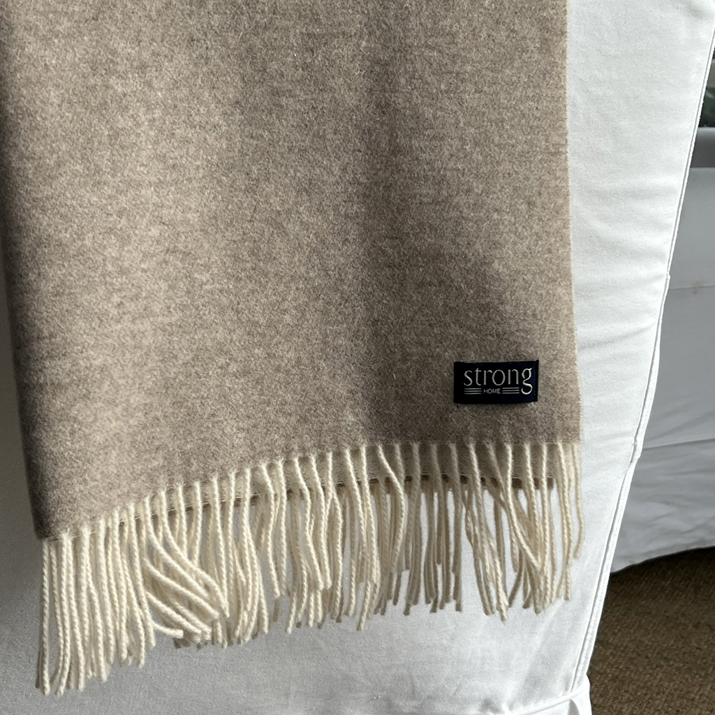 Pläd Twin Color Camel Melange (lammull)