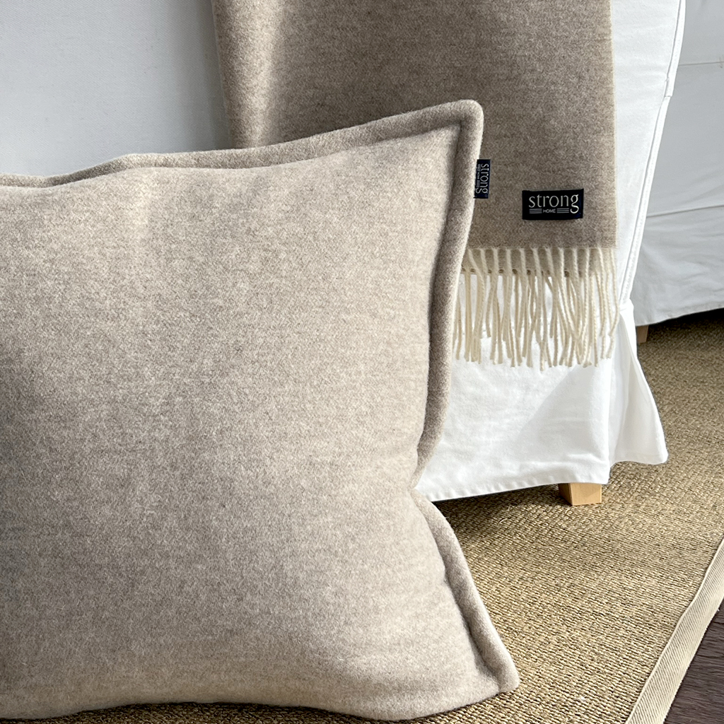 Pläd Twin Color Camel Melange (lammull) - 2