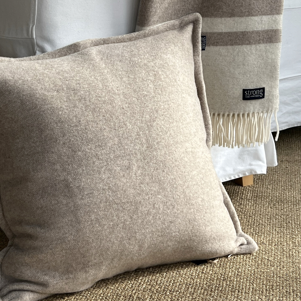 Pläd Stripe Twin Color Camel Melange (lammull) - 3