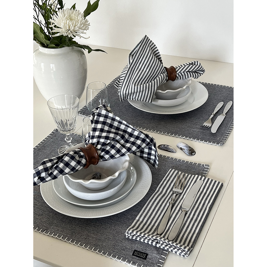 Servett Gingham Check Indigo Blue 2-pack - 3