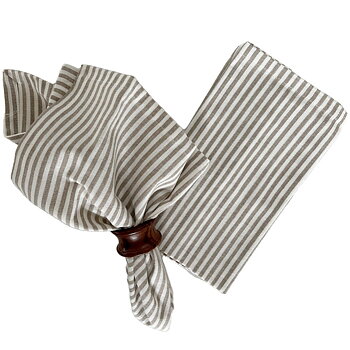 Servett Banker Stripe Sand Beige 2-pack