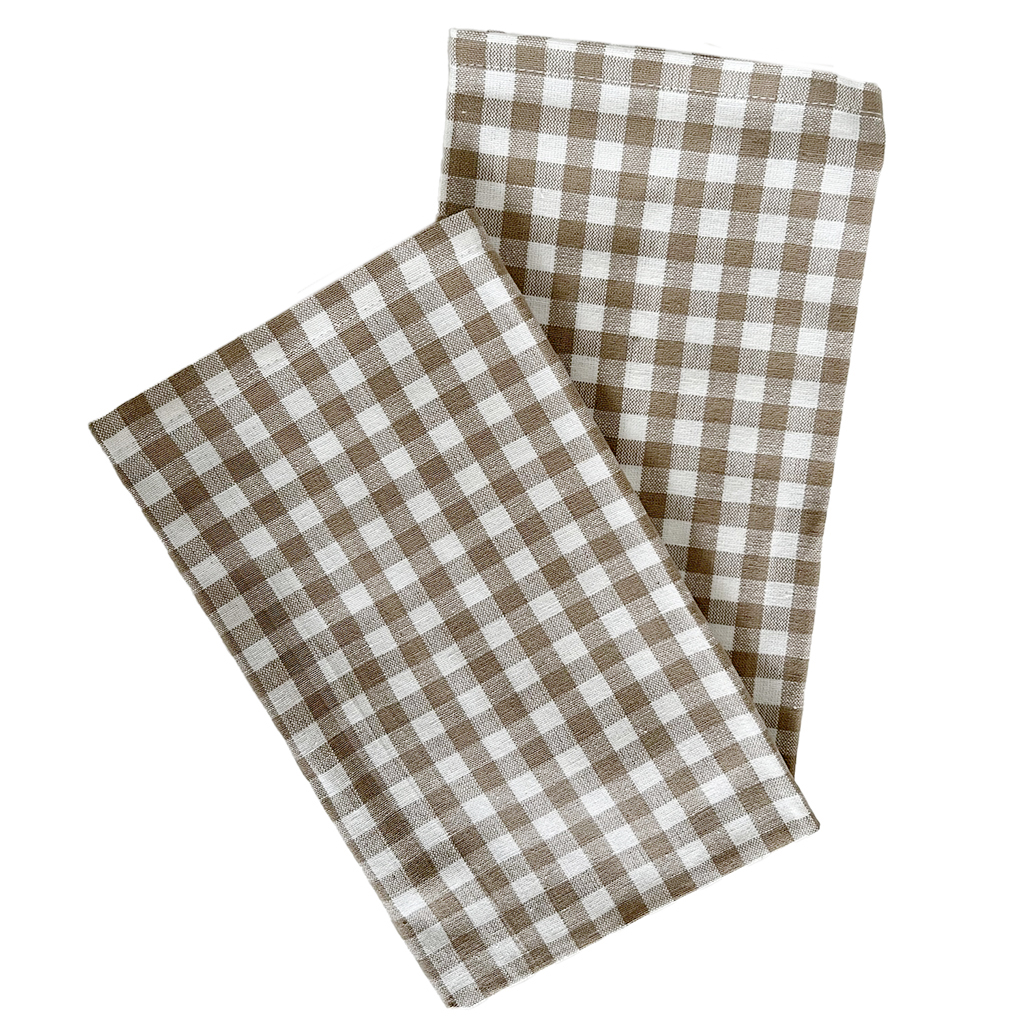 Servett Gingham Check Sand Beige 2-pack