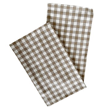 Servett Gingham Check Sand Beige 2-pack
