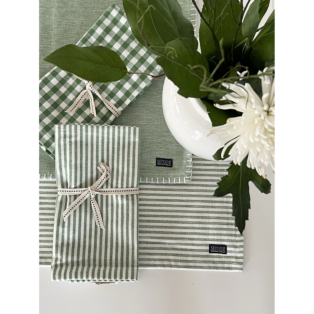 Servett Banker Stripe Grass Green 2-pack - 2