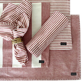 Bordstablett Stripe Oxford Coral Red