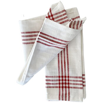 Servetter Classic Stripe Coral Red 2-pack