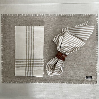 Servetter Classic Stripe Sand Beige 2-pack