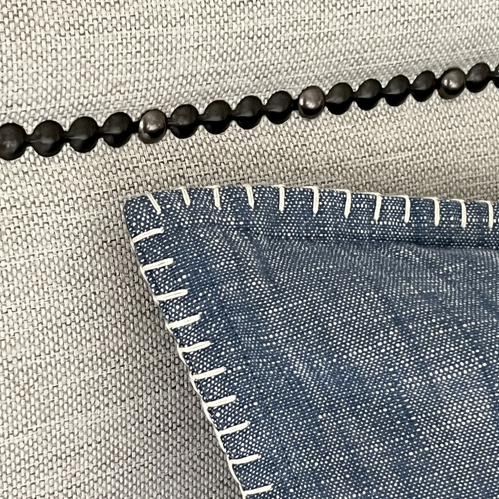 Kuddfodral Stitch Denim Blue - 4