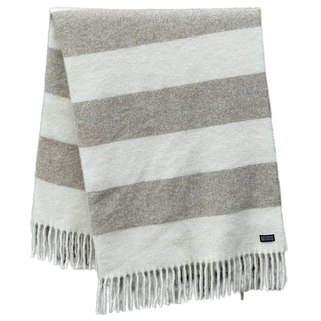 Chunky Barstripe Pläd - Camel / Offwhite