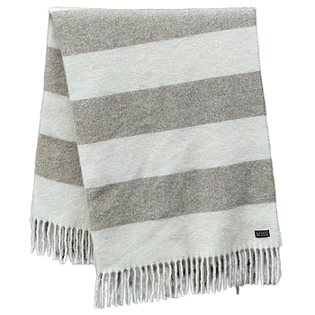 Chunky Barstripe Pläd - Camel / Offwhite