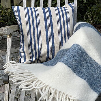 Chunky Barstripe Pläd - Indigo