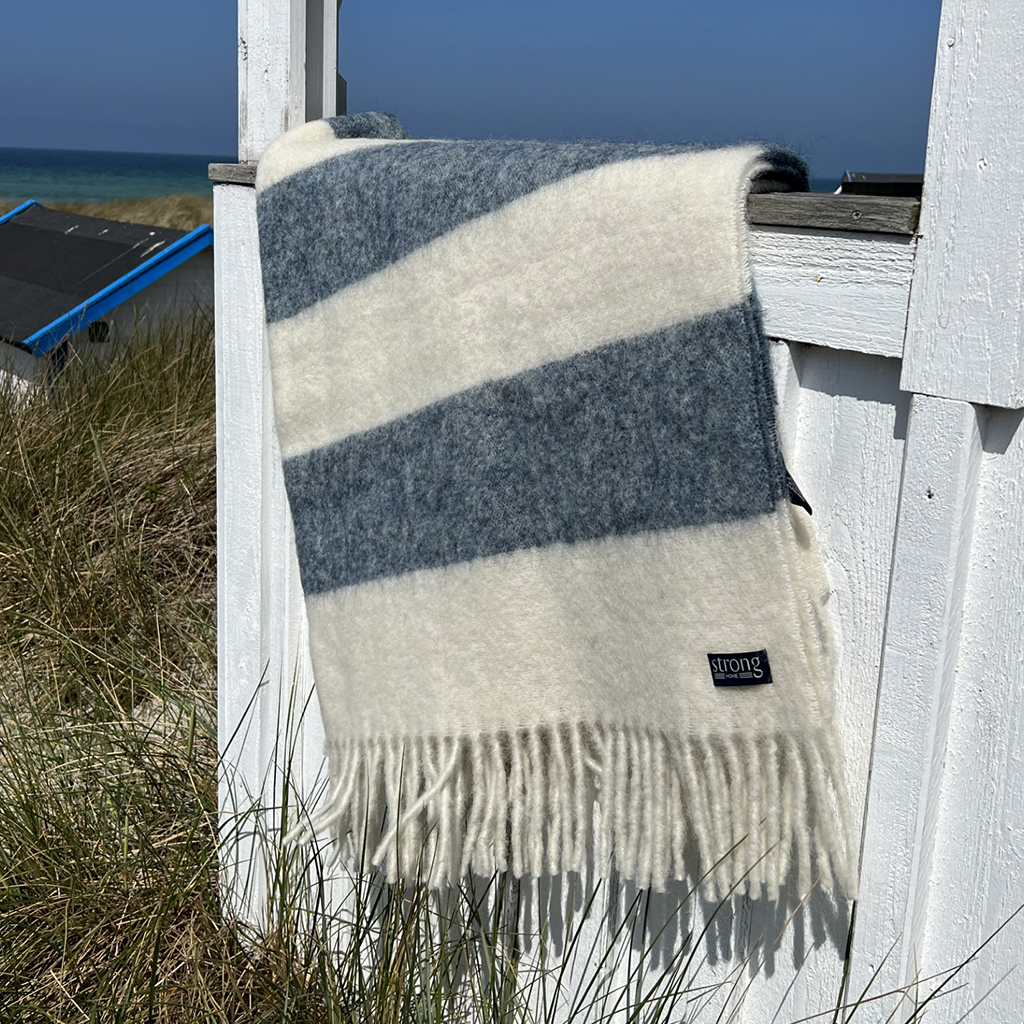 Chunky Barstripe Pläd - Indigo