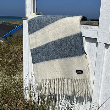 Chunky Barstripe Pläd - Indigo