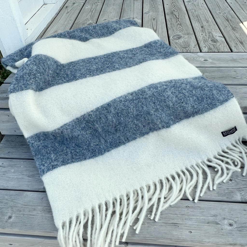 Chunky Barstripe Pläd - Indigo - 3