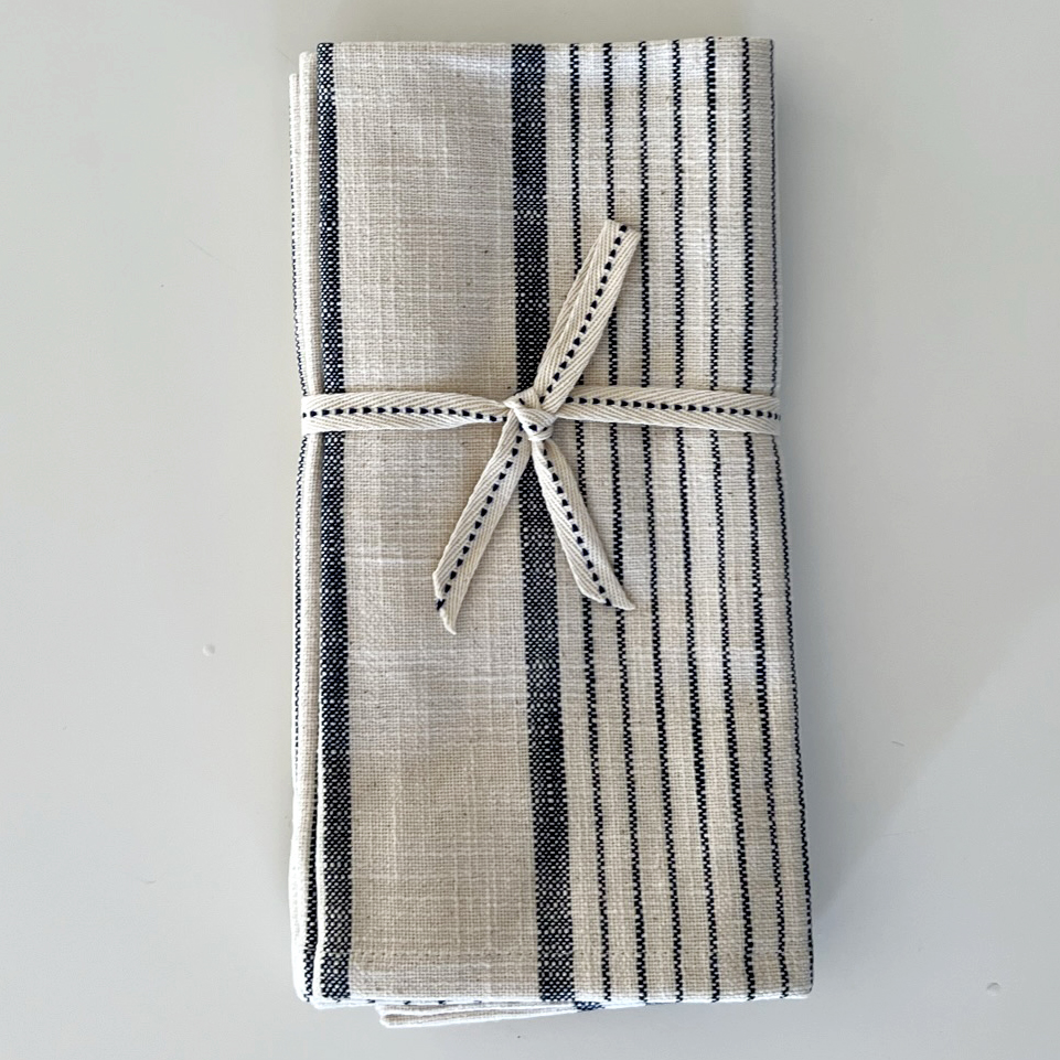 Servetter Ticket Stripe Indigo Blue 2-pack
