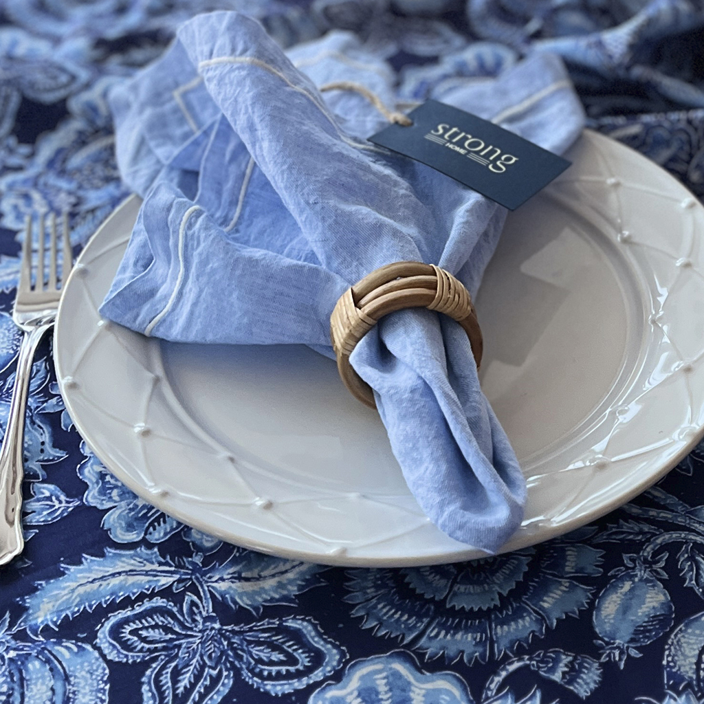 Servett Frame Linen Blend Napkin Sky Blue 2-pack - 2
