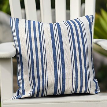 Ticket Stripe Cushion Cover - Atlantic Blue