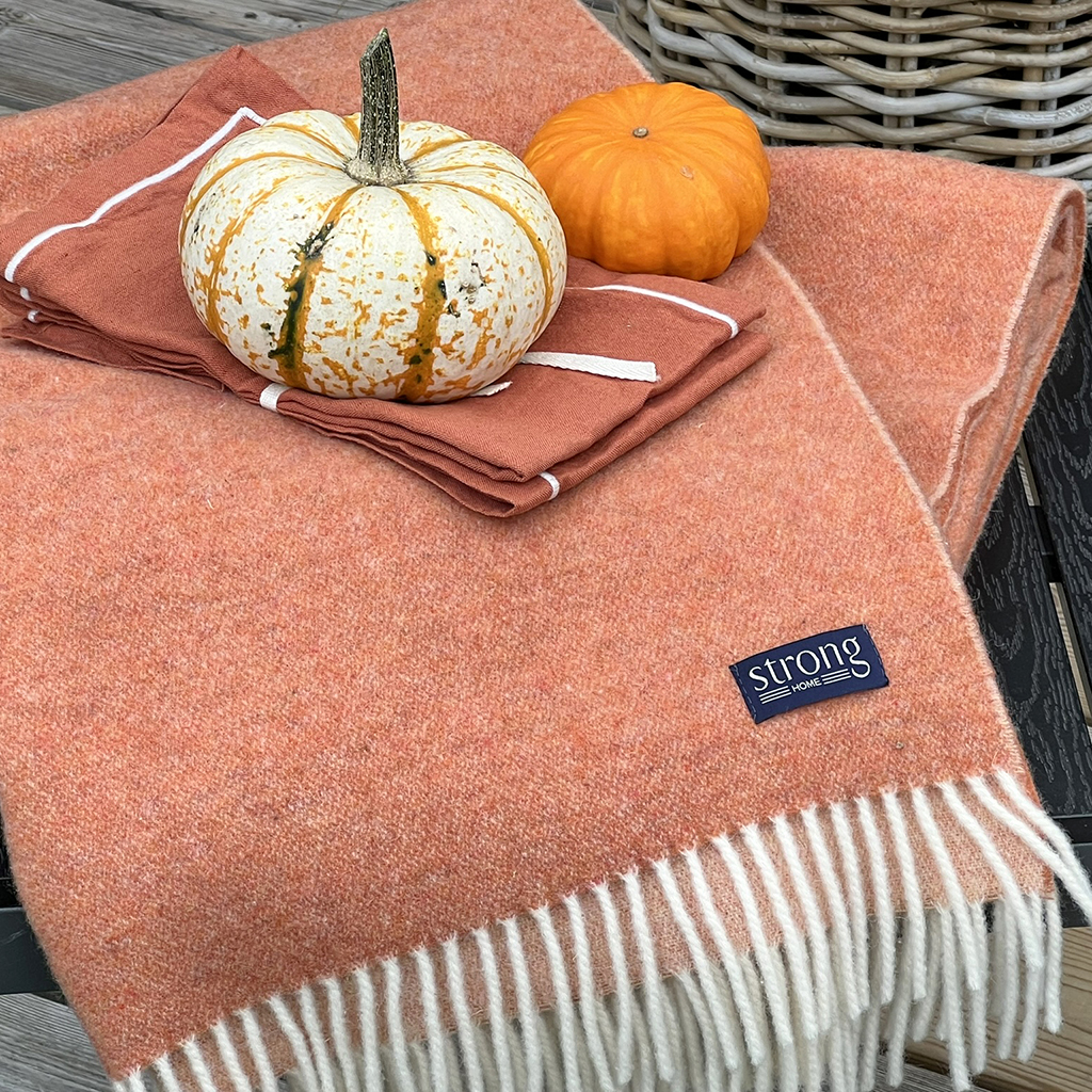 Pläd Twin Color Pumpkin Melange (lammull)