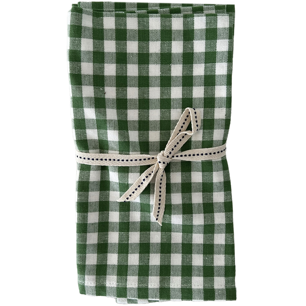 Servett Gingham Check Forest Green 2-pack