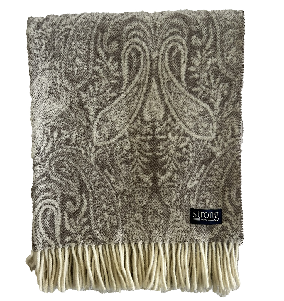 Paisley Taupe Melange Pläd - 2