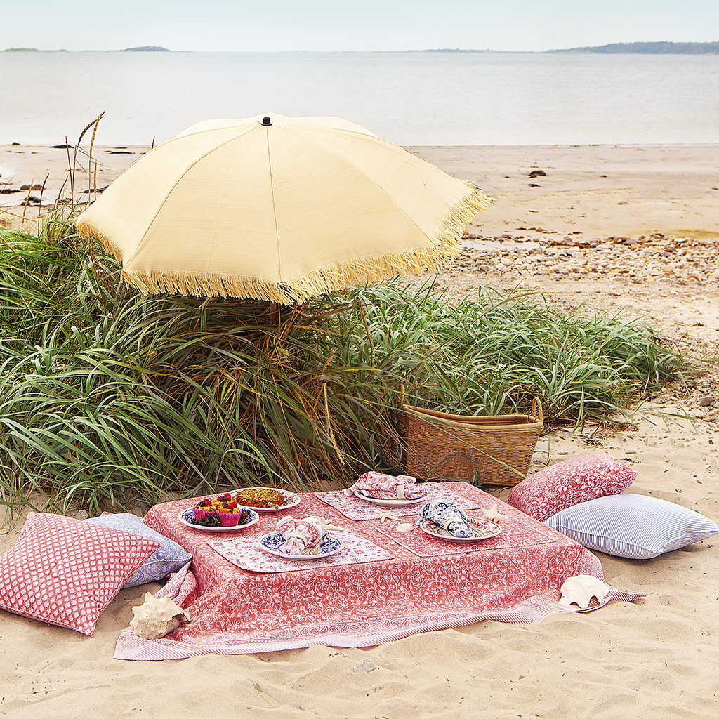 Bomullsduk Margerita Summer Red 150x350 cm - 3