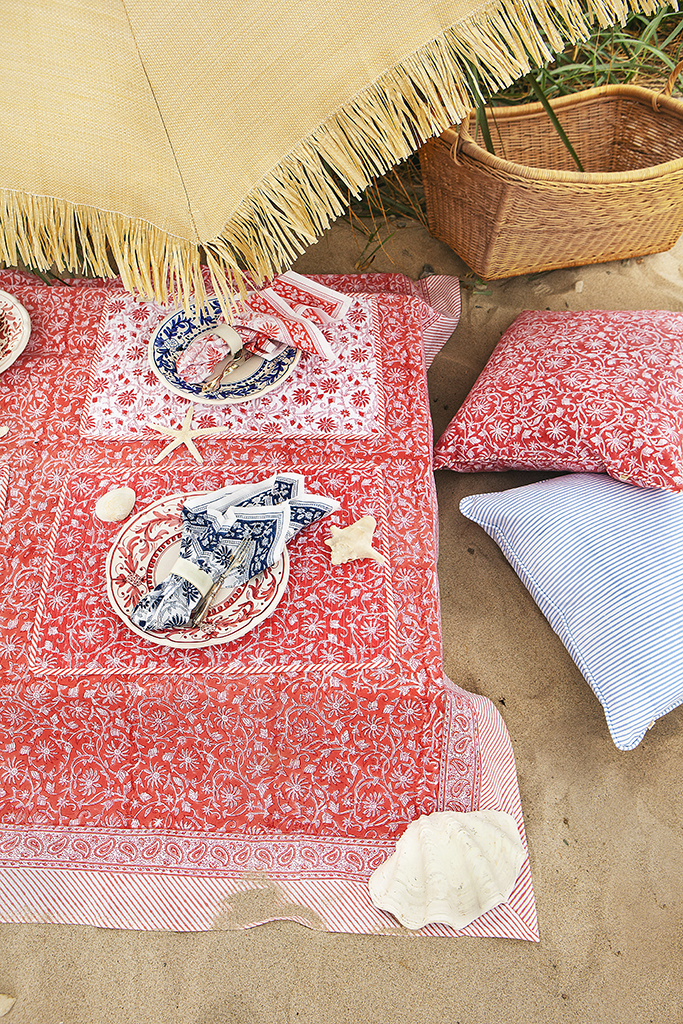 Bomullsduk Margerita Summer Red 150x350 cm - 4