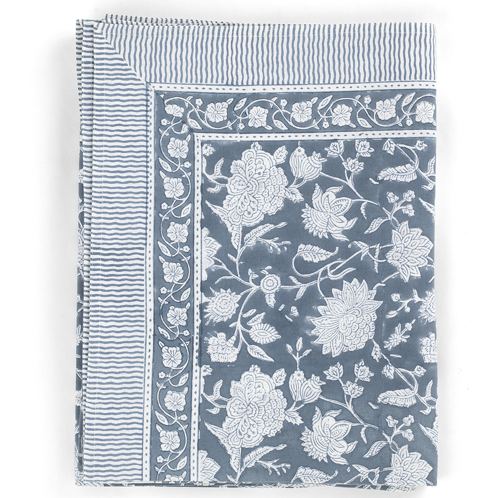 Bomullsduk Indian Rose True Navy