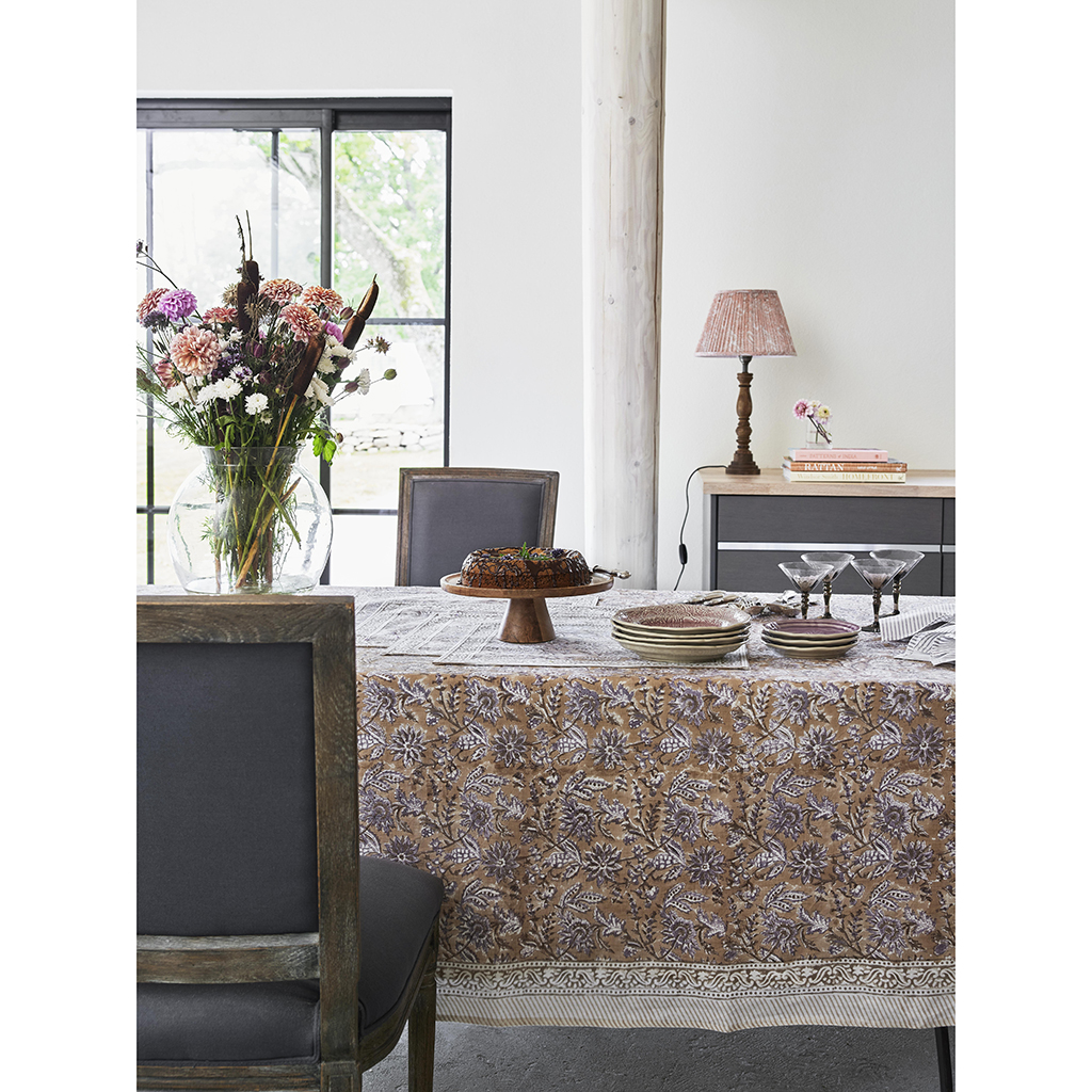 Bomullsduk Indian Summer Beige Lavender - 2