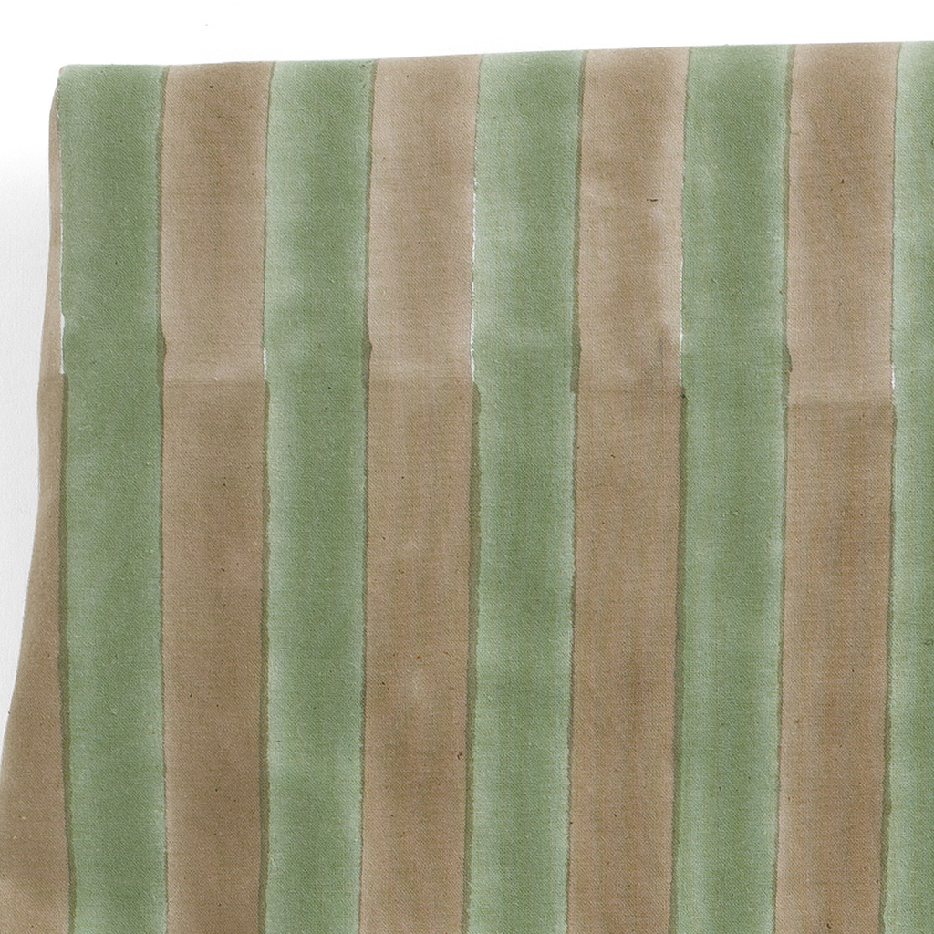 Bomullsduk Jaipur Stripe med volang - Green - 5