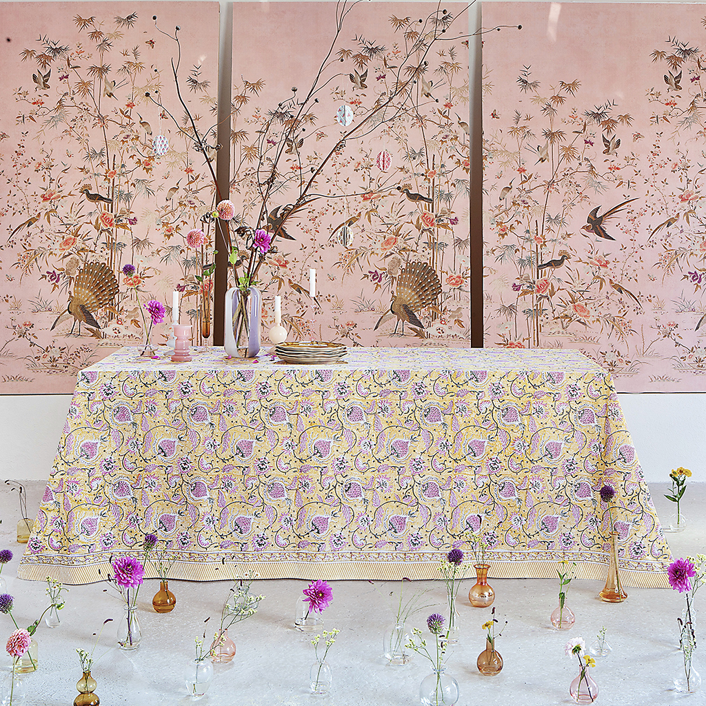 Bomullsduk Pomegranate Yellow & Rose - 3