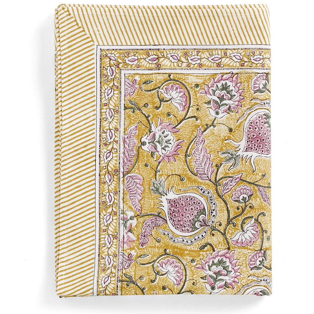 Bomullsduk Pomegranate Yellow & Rose