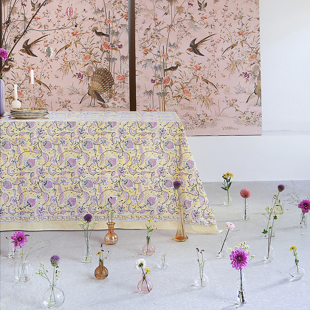 Bomullsduk Pomegranate Yellow & Rose - 5