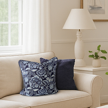 Kuddfodral Blue Flower Garden 50x50 cm - 2