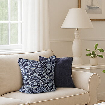 Kuddfodral Blue Flower Garden 50x50 cm