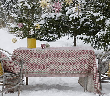 Linneduk Cypress Red - flera strl.