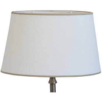Oval lampskärm Carolin vit med beige kant