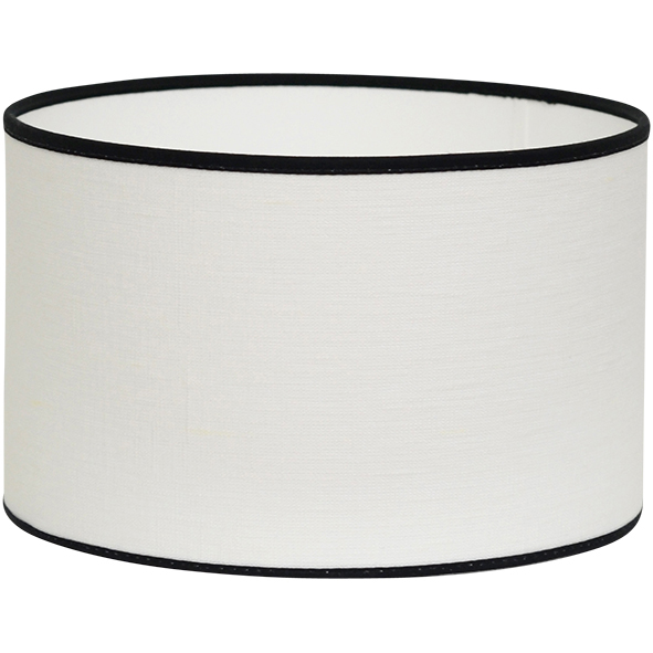 Lampskärm Carolin cylinder vit med svart kant