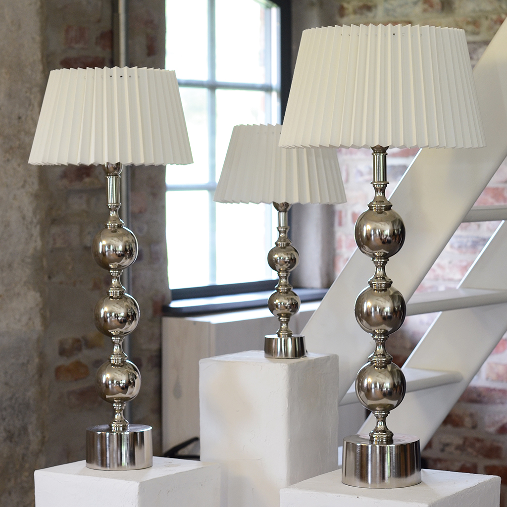 Lampskärm veckad vit i linne - 3