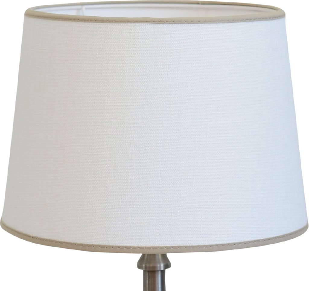 Lampskärm Carolin vit med beige kant