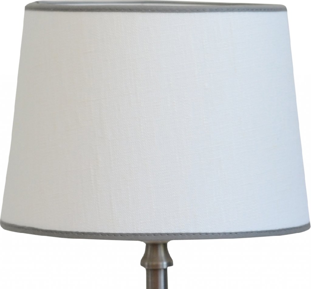 Lampskärm Carolin vit med grå kant