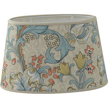 Lampskärm (oval) Golden Lily Linen Teal - William Morris