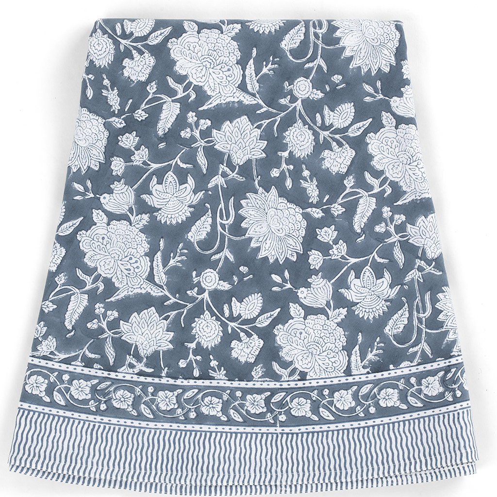 Rund bomullsduk Indian Rose True Navy