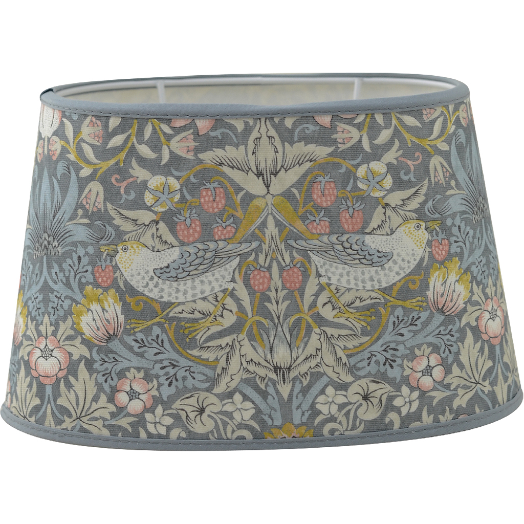 Lampskärm (oval) Strawberry Thief Slate - William Morris