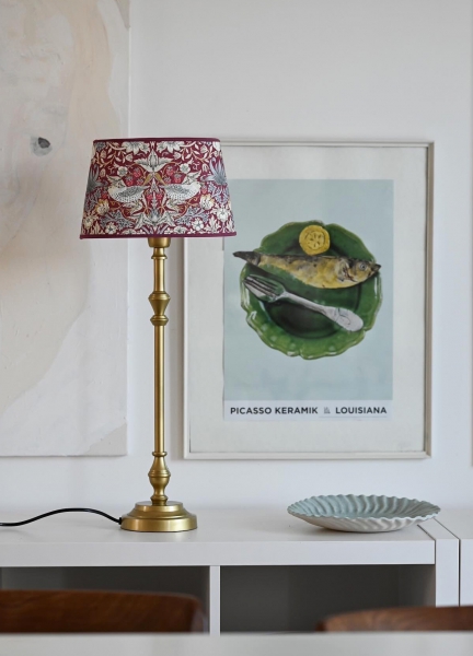 Lampskärm (oval) Strawberry Thief Plum - William Morris - 2
