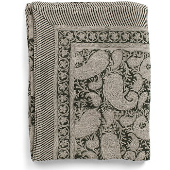 Linneduk Big Paisley Charcoal Grey, 3 storlekar