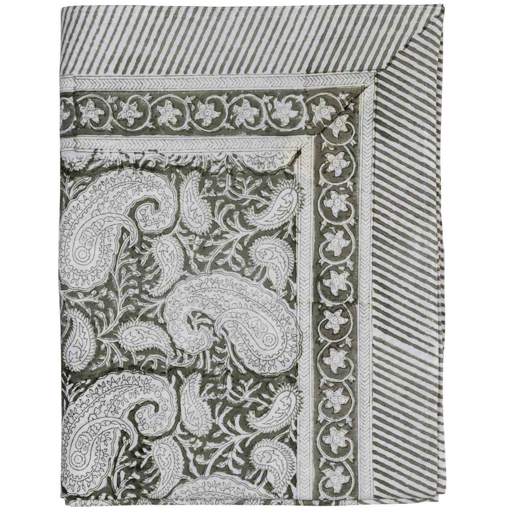Bomullsduk Big Paisley Dark Grey